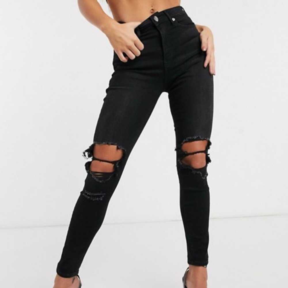 True Religion Caia Ultra High Rise Distressed Jean